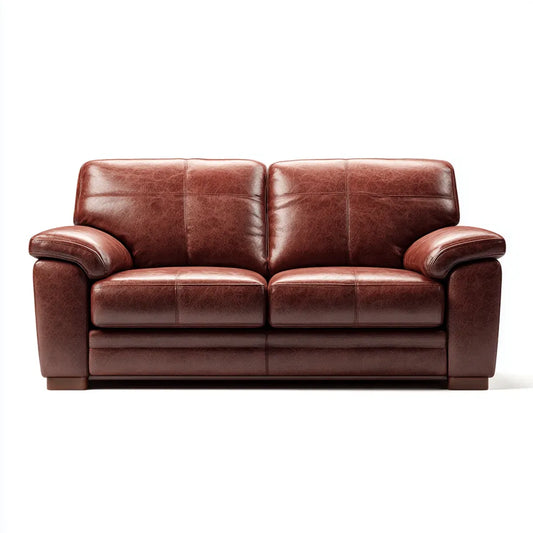Canapé 2 places marron en similicuir PU rectangulaire 165 x 90 x 95 cm