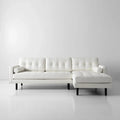 Canapé d'angle droit blanc 4 places en cuir PU 280 x 160 x 85 cm