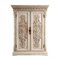 Armoire de chambre à 2 portes en bois massif de manguier blanc vieilli 110 x 50 x 200 cm