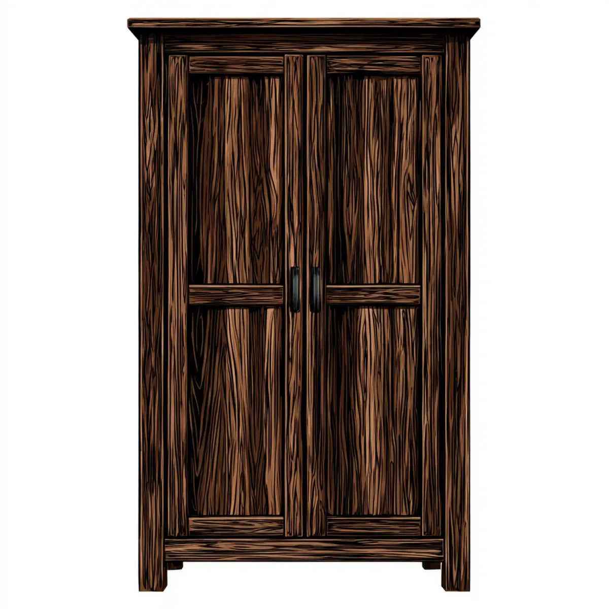 Armoire de chambre 2 portes marron foncé 100 x 55 x 200 cm en panneaux MDF mélaminés rectangulaire