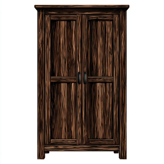 Armoire de chambre 2 portes marron foncé 100 x 55 x 200 cm en panneaux MDF mélaminés rectangulaire