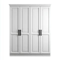 Armoire dressing 4 portes blanche 200 x 60 x 220 cm en MDF rectangulaire