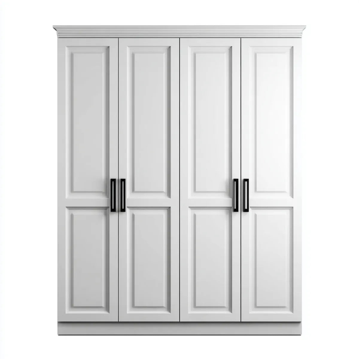 Armoire dressing 4 portes blanche 200 x 60 x 220 cm en MDF rectangulaire