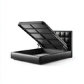 Lit coffre 160 x 200 cm noir en cuir synthétique PU rectangulaire